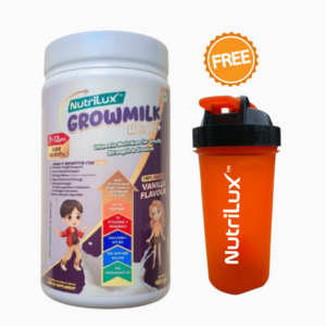 NutriLux Grow Height+ Vanilla Milk Powder for Kids (7-12Y) with Free Shaker