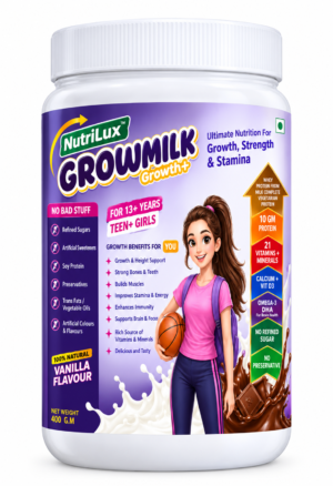 NutriLux Vanilla Grow milk Premium Nutrition Jar